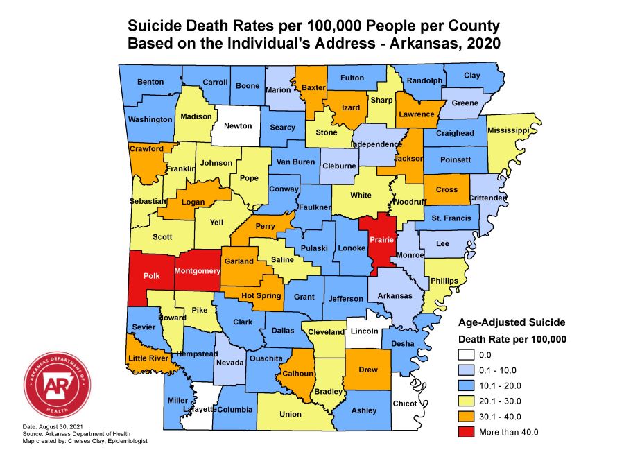 Suicide Deaths Per County